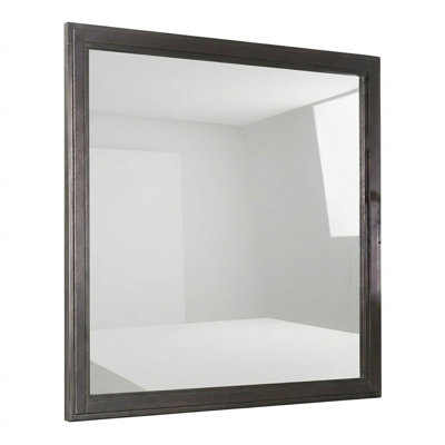 Charoite Espresso 38 In. W X 38 In. H Modern Square Wood Framed Mirror