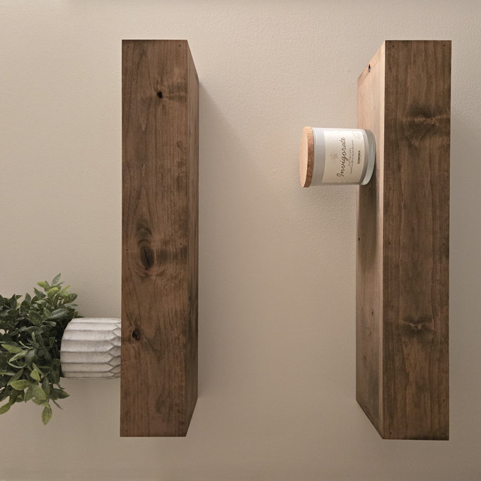 2 Piece Alder Floating Shelf (Set of 2)