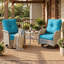 Ensemble de conversation pour patio 2 personnes avec chaises berçantes pivotantes et table en verre trempé-883470755