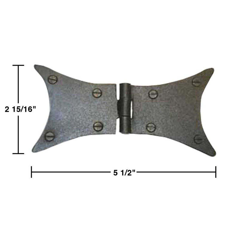 Black Wrought Iron Butterfly Cabinet Hinge with Screws