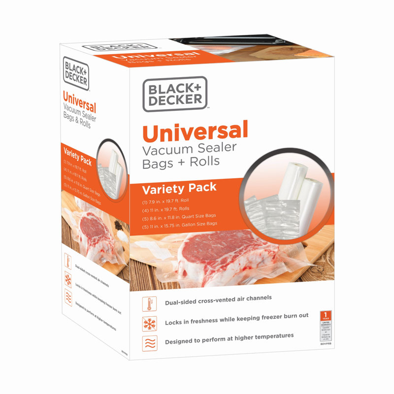 Black + Decker Vacuum Sealer Bag and Roll Combo Pack