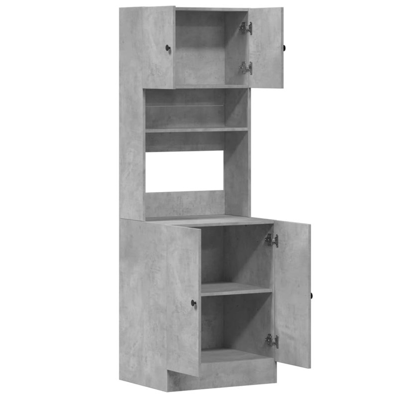 Kitchen Cabinet 60X50x180 Cm Engineered Wood, Concrete Grey