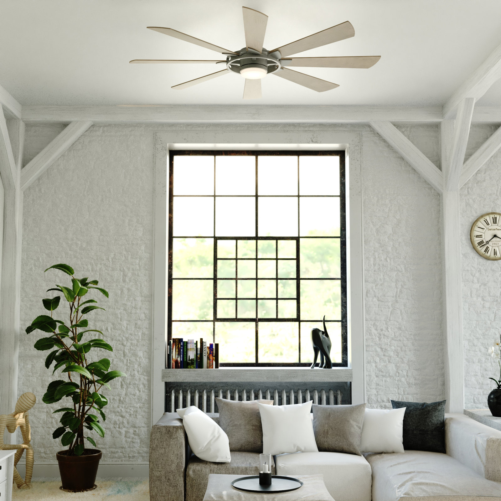 Rogers 68'' 8 Blade Ceiling Fan with LED Light Kit, Slate Gray