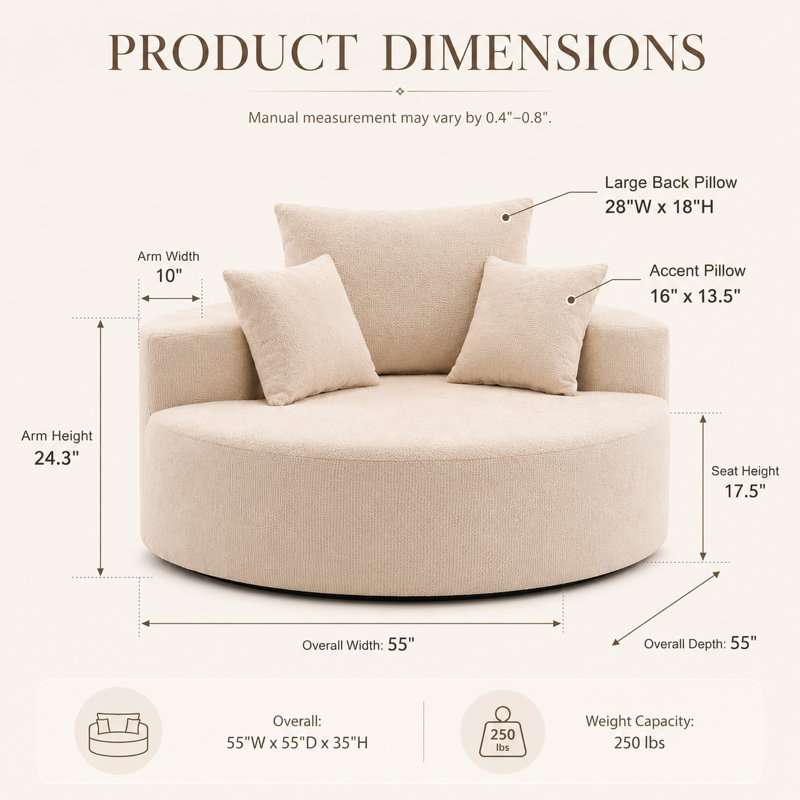 Fauteuil d'appoint Arlune, Beige