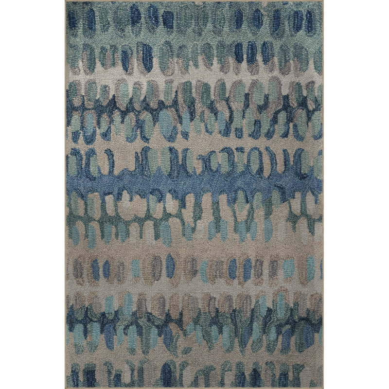 Tapis décoratif moderne à motif abstrait bleu et vert, Tapis de couloir 3 pi 3,37 po x 9 pi 10,11 po