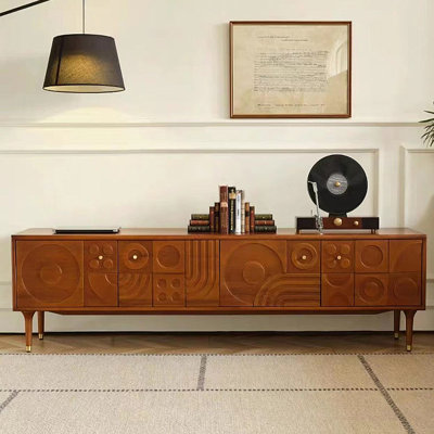 Creative French retro carving TV stand cabinet