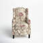 Celia Upholstered Manual Recliner with Classic Wing Back and Solid Vase-Shape Wooden Legs-1509520463