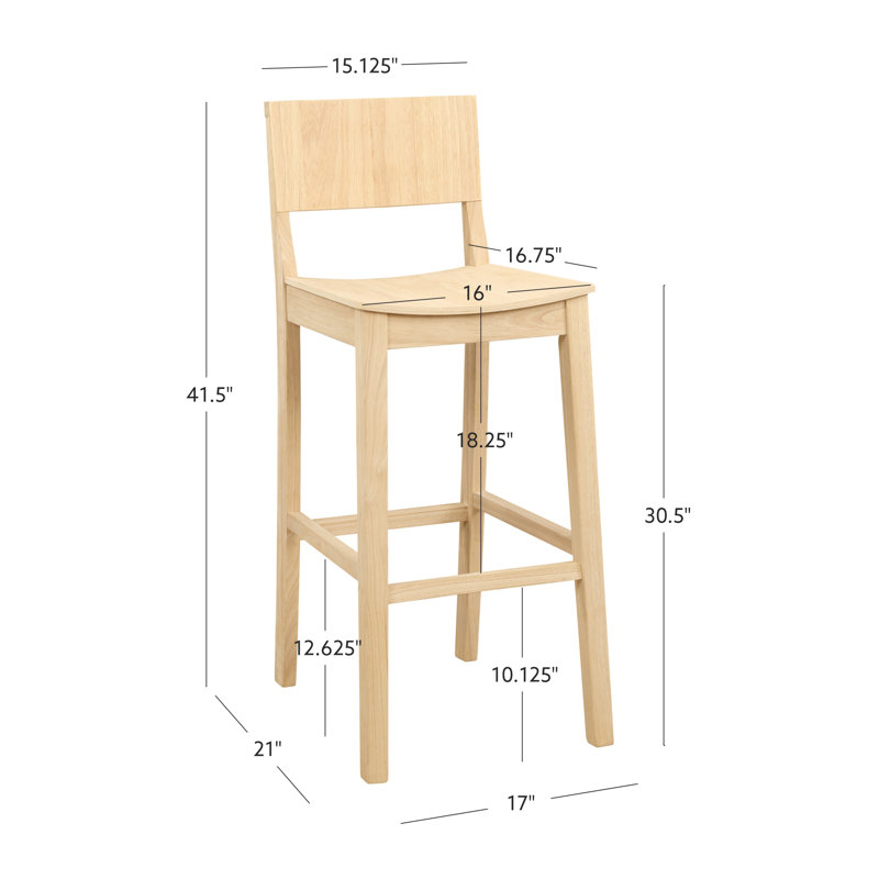 Tabouret de bar 30 po Yalingup, Non fini, Tabouret de bar (siège d'une hauteur de 30,5 po)