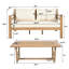 Ensemble de conversation d'extérieur en bois d'acacia avec coussins Fierro