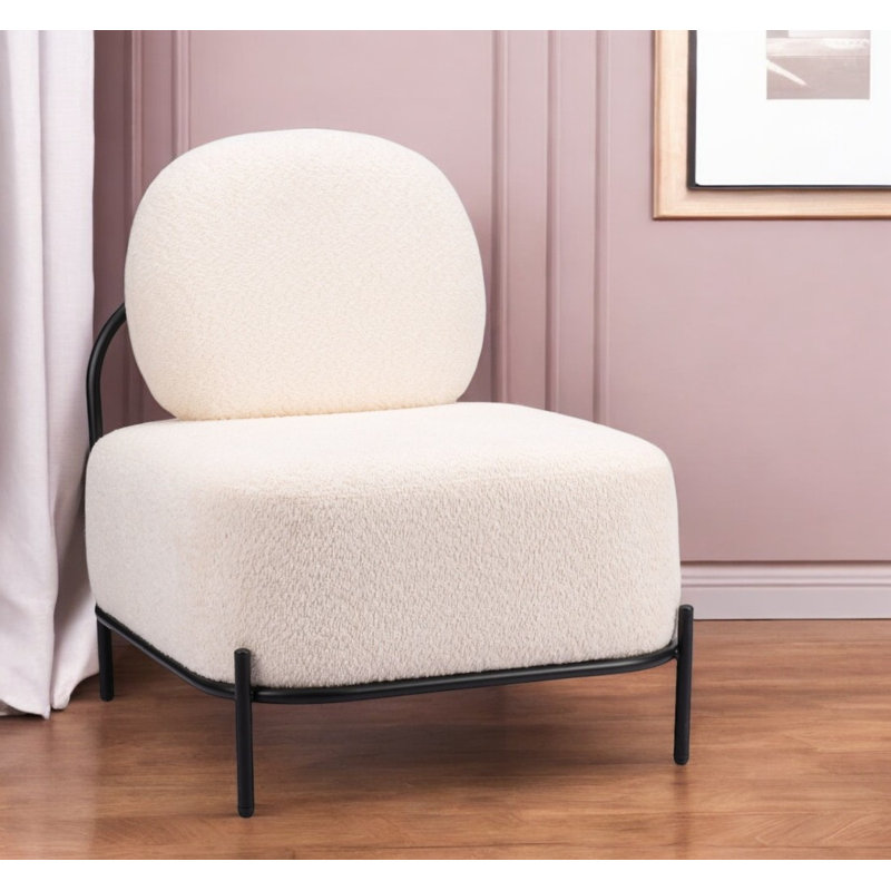  Chaise d'appoint en sherpa blanc