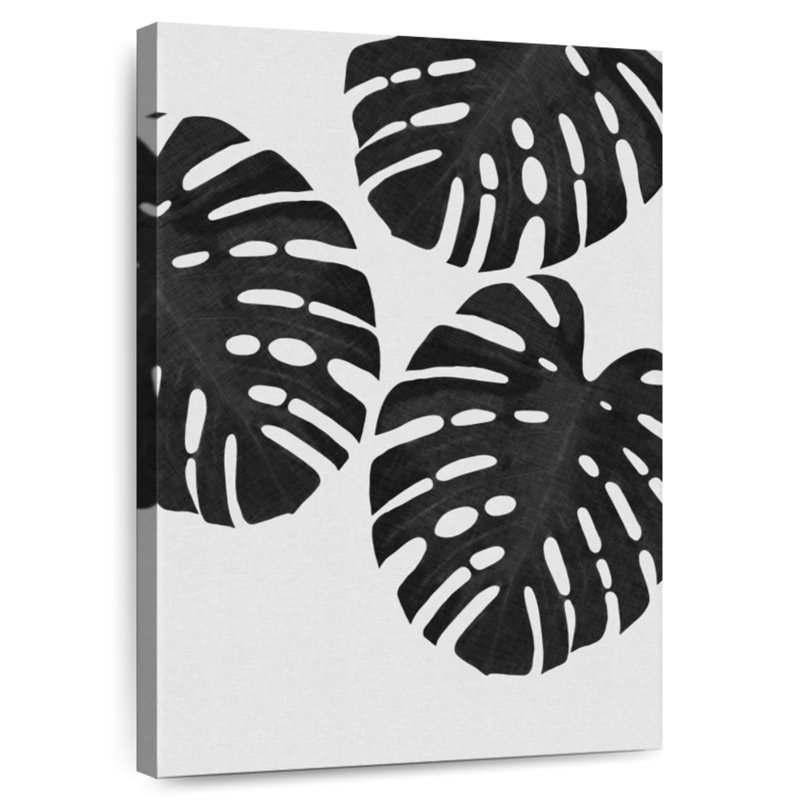 Monstera Leaf III BW, 12" H x 8" W