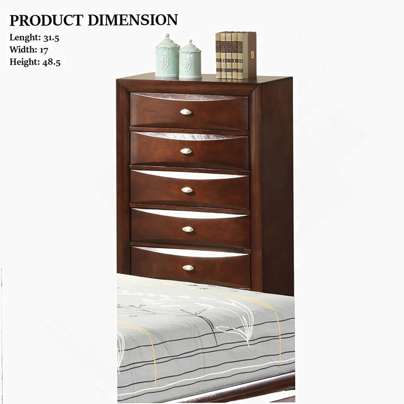 Mobilier de chambre à coucher 1 pièce, Cerisier