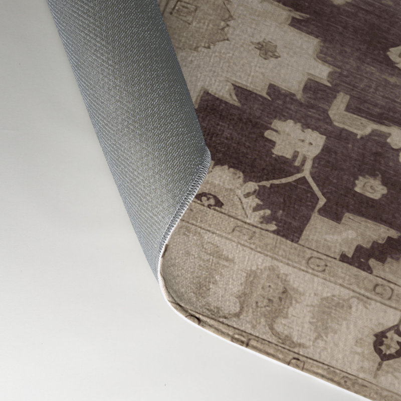 Overdyed Beige Indoor and Outdoor Area Rug, Rectangle 5' x 7'