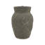 Vase gris en terre cuite avec poignée, texture hachurée sculptée à la main, centre de table primitif de 7,9 po de hauteur pour décoration intérieure