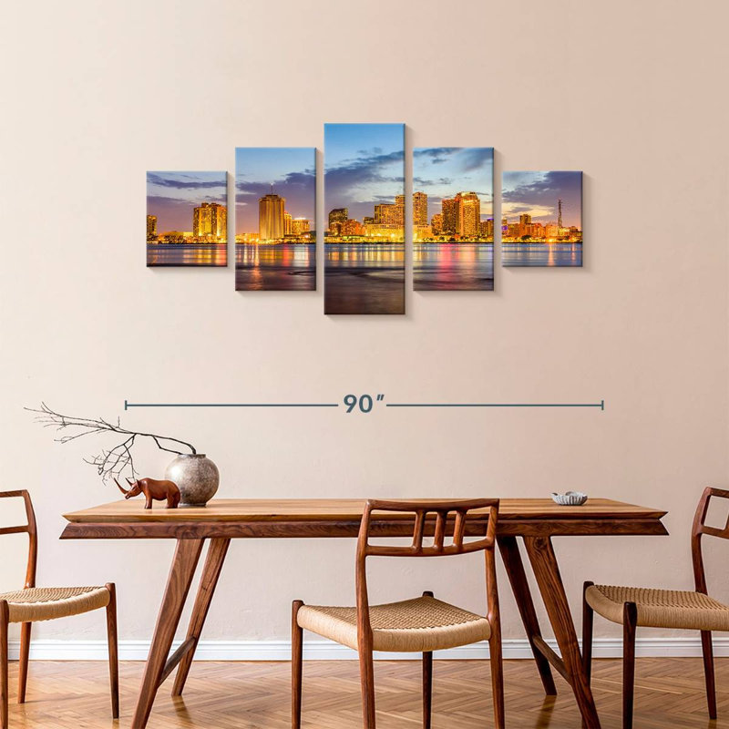 New Orleans Waterfront, H 36 po x l 80 po
