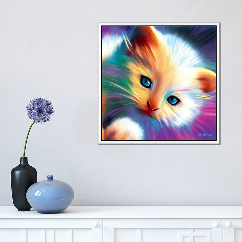 Marshmellow by P.D. Moreno - Print on Canvas, White Framed, 45.72 cm H x 45.72 cm W