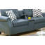 Ensemble de canapé 2 pièces Mobilier de salon bleu gris moelleux en polyfibre avec causeuse et console