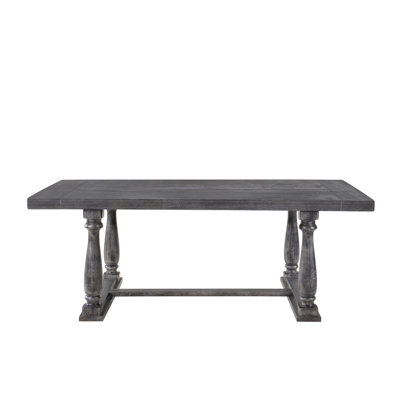 Weathered Gray Oak Finish Dining Table