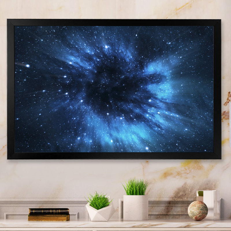 «Abstract Black Hole Galaxy», reproduction sur toile flottante, H 24 po x l 36 po x P 1 po, Cadre noir