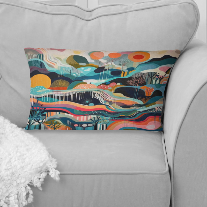 Coussin décoratif bleu, minimalisme et explosion de minimalisme abstrait