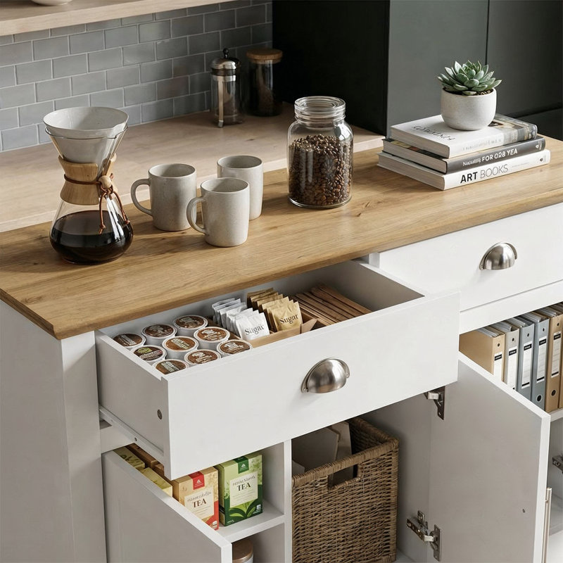 Sufy Octave Wide 3 Door 2 Drawer Sideboard, White
