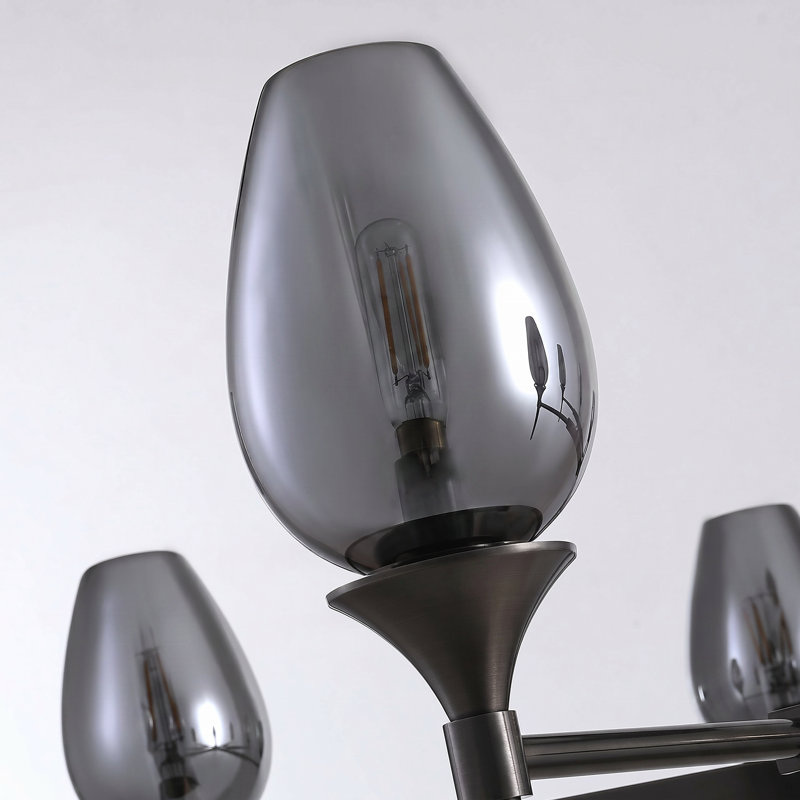 Michah 53.5" 8 - Light Tulip-shaped Modern Dimmable Chandelier with Glass Shade