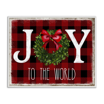 Joy to World Christmas Charm Buffalo Plaid - imprimé