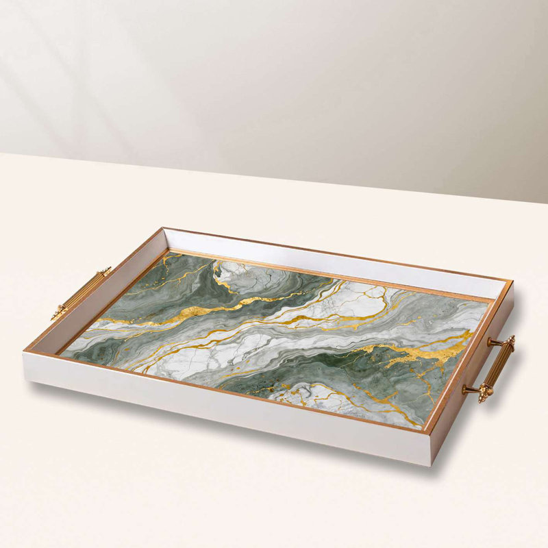 Elegant Glass Serving Tray, 19.7 x 11.4 x 1.4 inches | 100% High-Quality Glass | Perfect for Entertaining & Serving | Stylish and Functional Design for Home & Parties | Durable and Easy to Clean