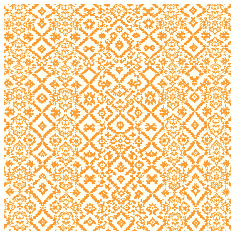 Coussins décoratifs orange à motif ikat double face, 16 x 16 inches