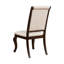 De 2 chaises de salle à manger rectangulaires en tissu crème avec dossier et garniture de tête de clou rembourrée de finition antique profonde, idéales pour la pièce