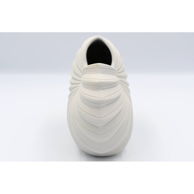 Avalo Handmade Table Vase, 5.7" H x 6.6" W x 3.4" D, White