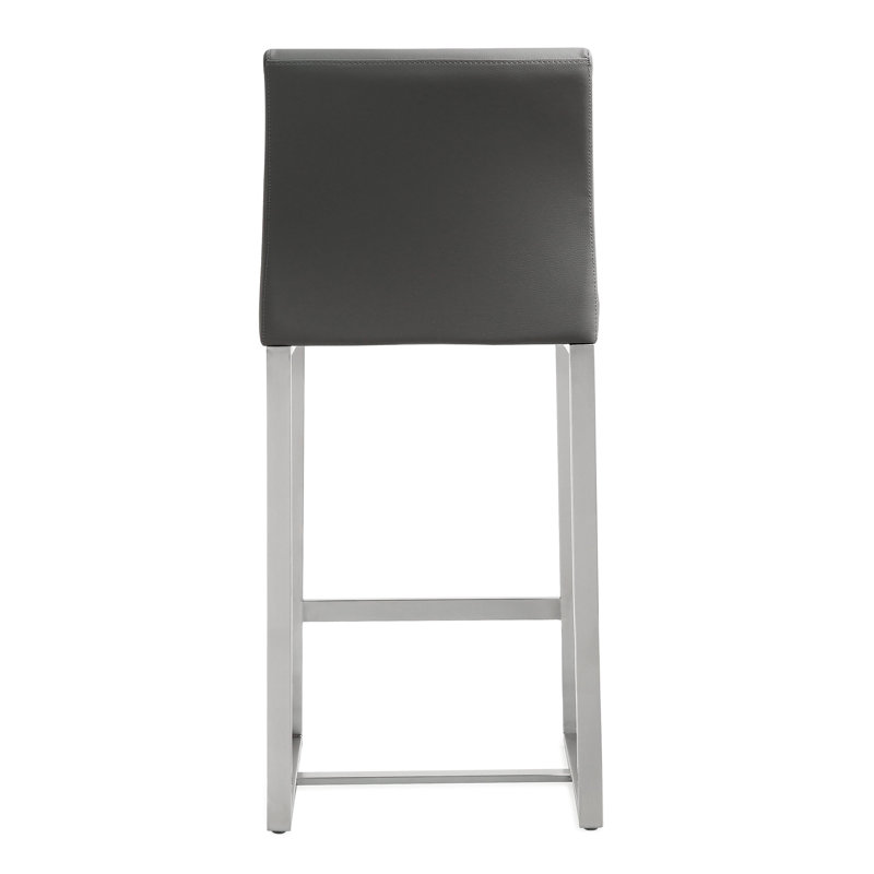 Upholstered Bar Stool, Grey/Silver, 68.6cm