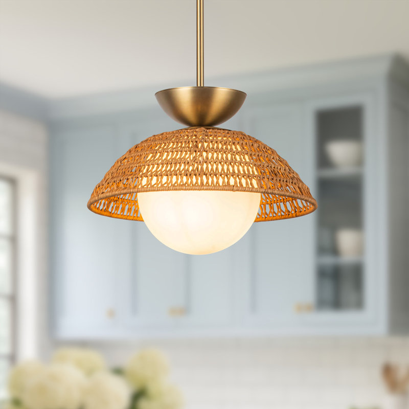 Luminaire suspendu 1 lumière Byrone, Or brossé