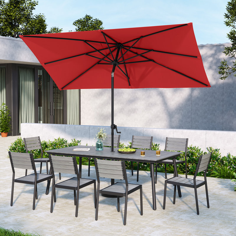 Parasol de marché rectangulaire sans base lestée 60 po x 106 po Boyland, Rouge