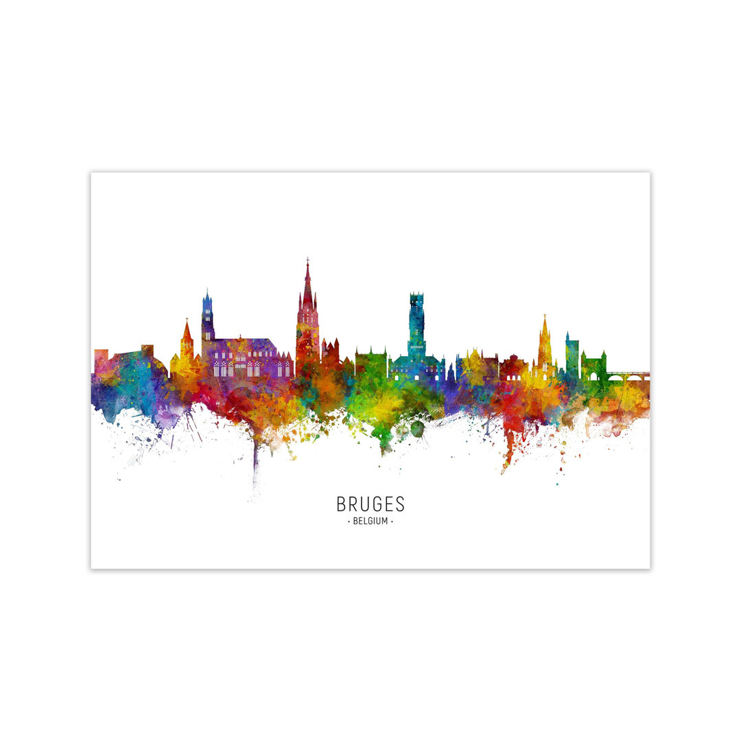 Bruges Belgium Skyline by Michael Tompsett - Print