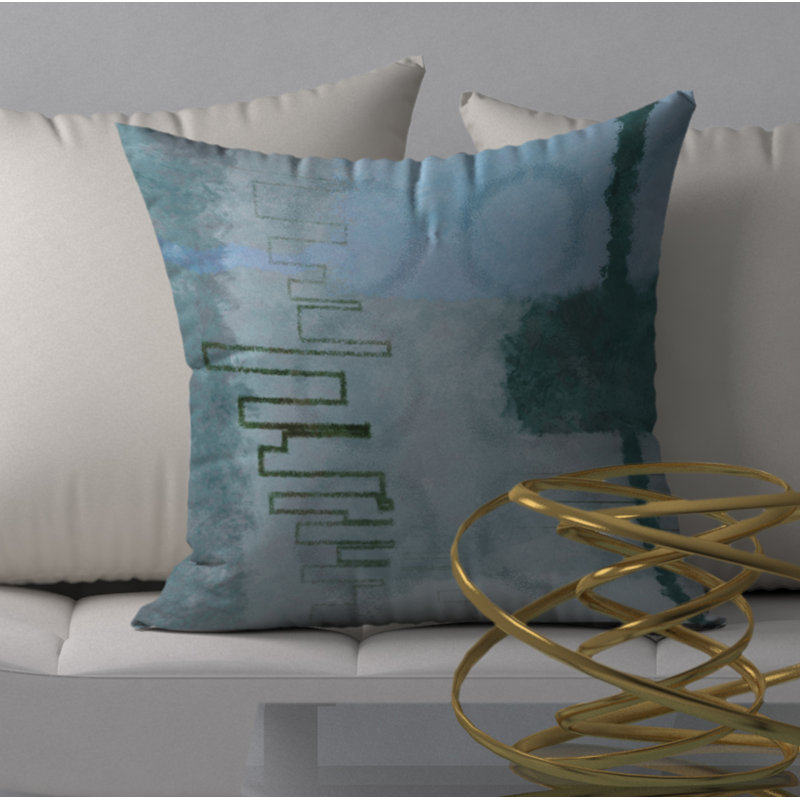 Abstract Reversible Throw Pillow, 24" x 24"