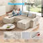 Canapé modulaire 86,6 po avec 2 repose-pieds et 3 coussins, des sièges profonds en forme de L pour le salon, un canapé rembourré en jute moderne, aucun assemblage requis!-1275019942-1245212374