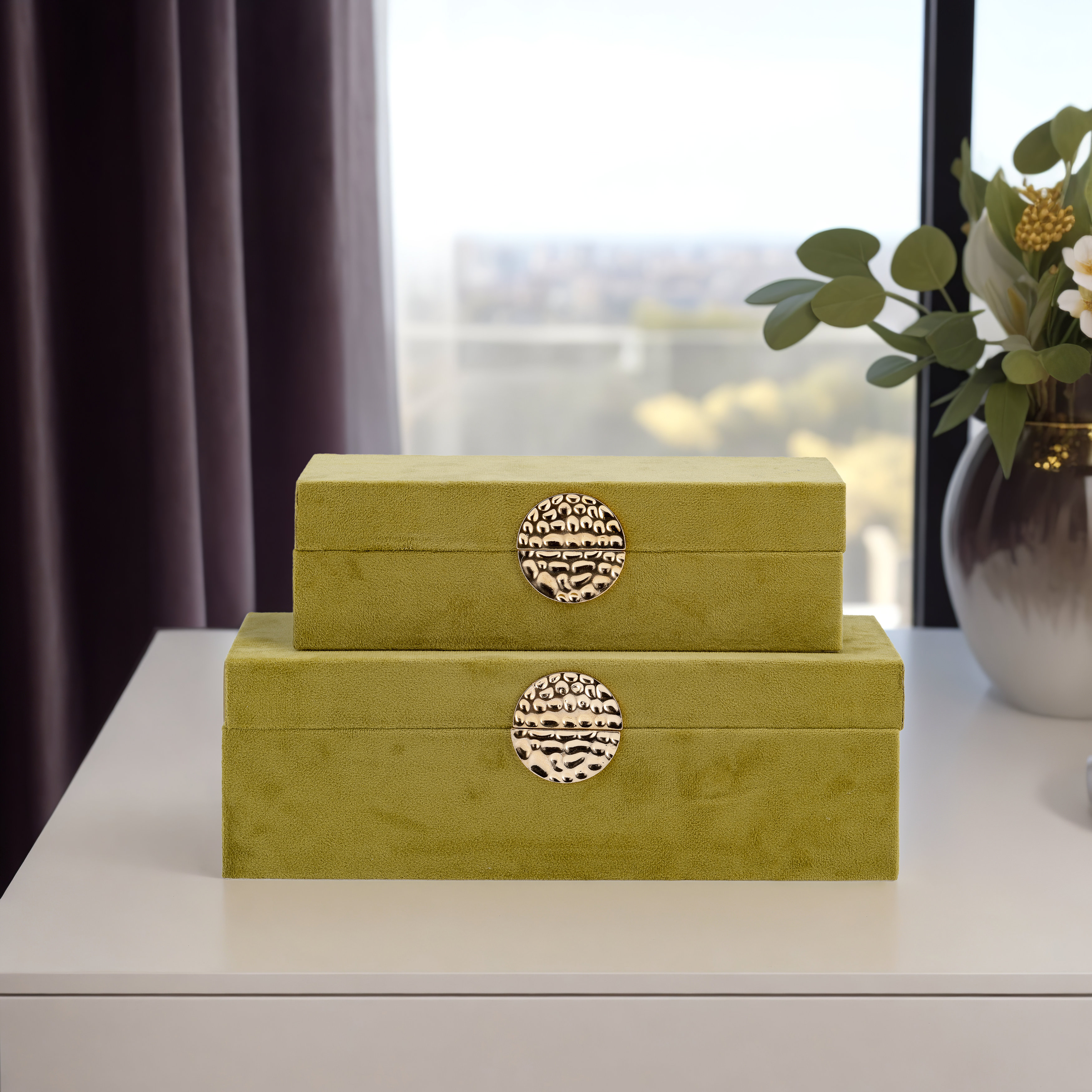 Etta Avenue™ Velvet Decorative Box Storage with Lid – Organizer for ...