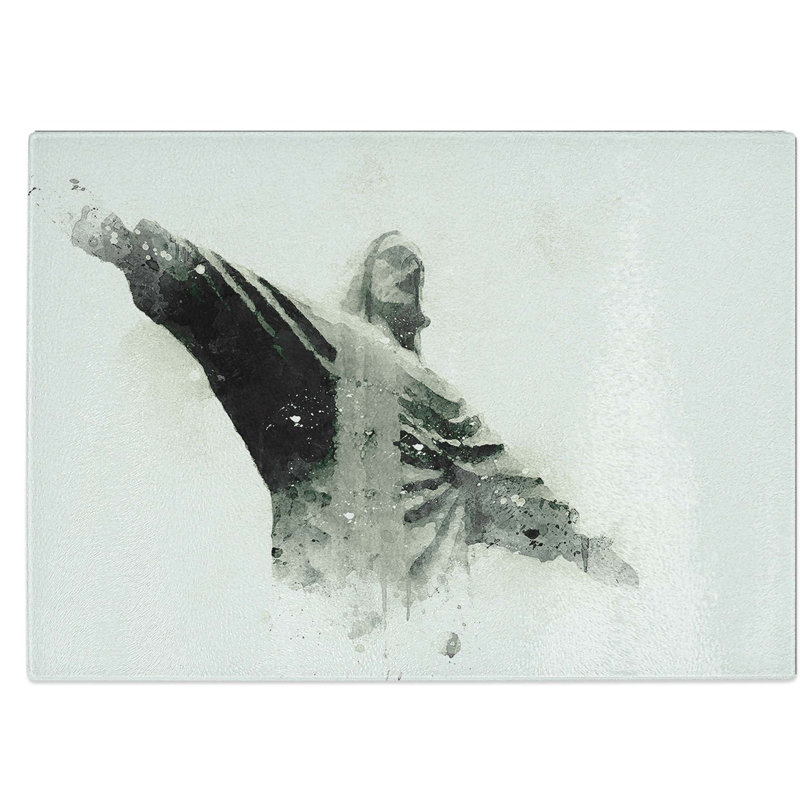 Tempered Glass Corcovado in Rio De Janeiro Brazil Chopping Board, 39 cm W x 28.5 cm L