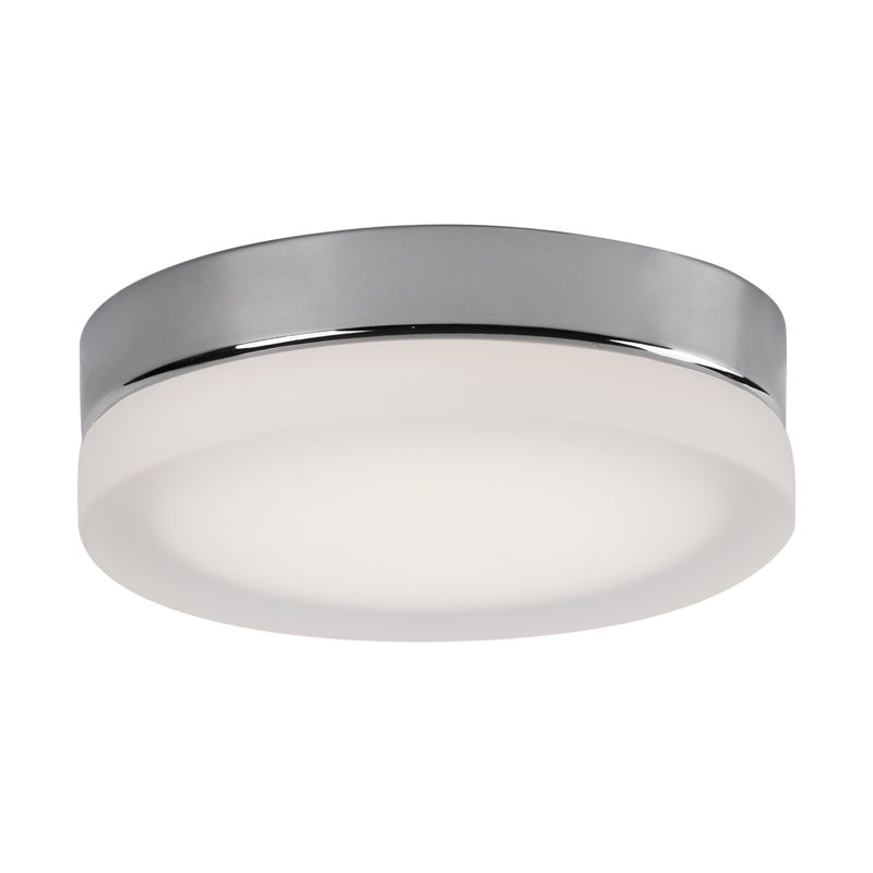 Bedford Glass LED Flush Mount, Chrome/Frosted