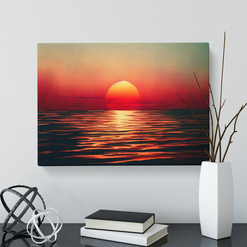 Magnetic Sunset Seascape - Wrapped Canvas, 40cm H x 60cm W x 3cm D
