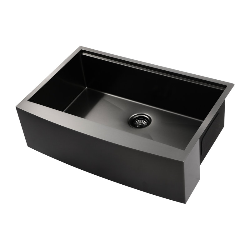 33"X22"X10" Stainless Steel Apron Kitchen Sink With Workstation - Matte Black, Waterproof Surface, Leaks Material, Lasting