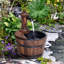Bidwell Barrel Patio Water Fountain Wood Garden Decorative Ornament