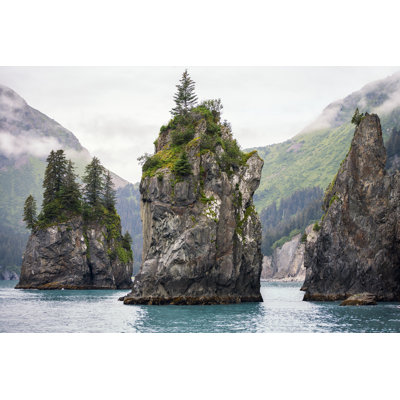 Sea Stacks, Kenai Fjords National Park by StevenSchremp - Wrapped Canvas Print