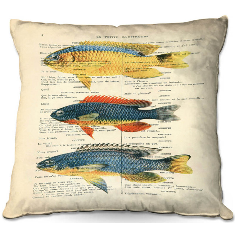  Coussin décoratif Couch Fish, 16 po x 16 po