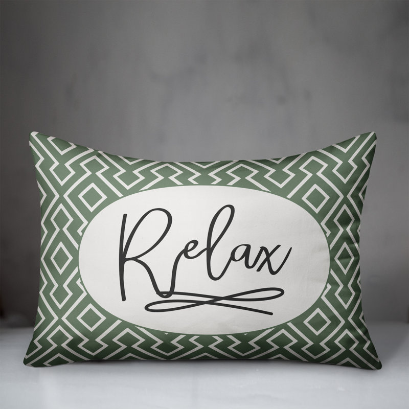 Geometric Outdoor Reversible Throw Pillow, Green