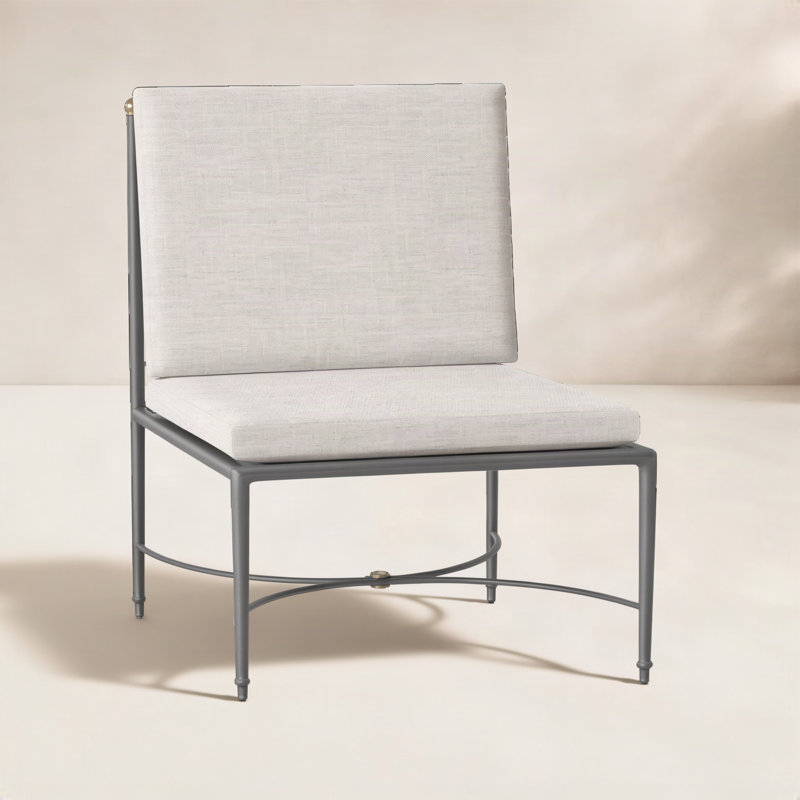 Chaise d'appoint en aluminium Roma, Lin Dove Sunbrella®, Pas de soudure