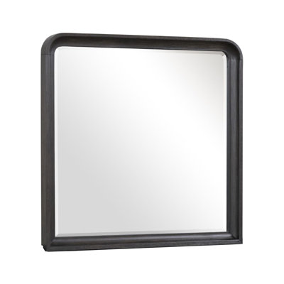 42.4"W Modern Contemporary Mirror, Black