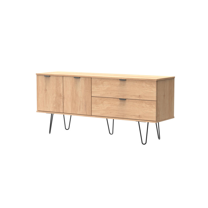 Fully Assembled Menifee 79 Cm Wide 2 Drawer Sideboard, Oak