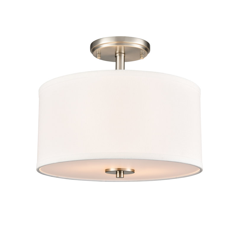 Plafonnier semi-encastré 2 lumières Halima , Nickel brossé